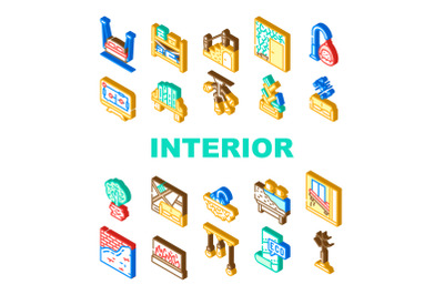 Interior Style Design Collection Icons Set Vector