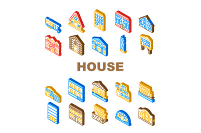 House Real Estate Collection Icons Set Vector