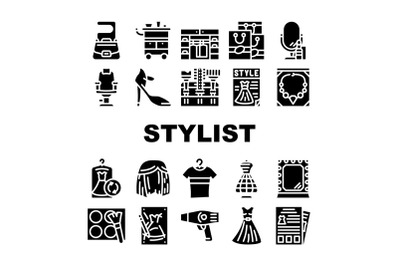 Stylist Accessory Collection Icons Set Vector