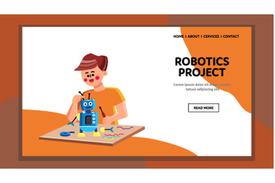 Robotics Project Working Preteen Engineer Vector