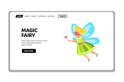 Magic Fairy Princess Flying With Flower Vector