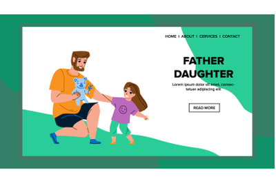 Father With Daughter Playing Togetherness Vector