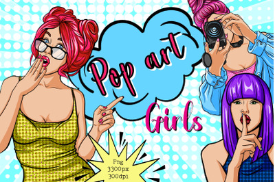 Pop Art Girls, Women Set, Comic, Female