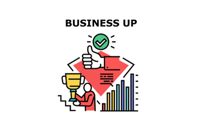 Business Up Vector Concept Color Illustration