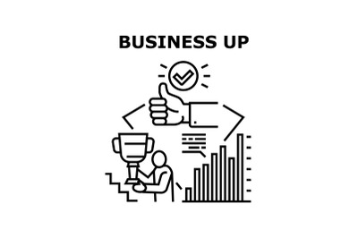 Business Up Vector Concept Black Illustration