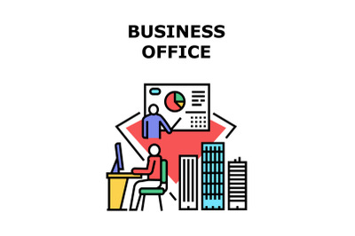 Business Office Vector Concept Color Illustration