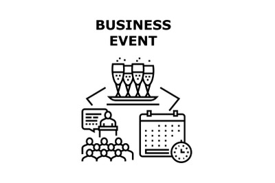 Business Event Vector Concept Black Illustration