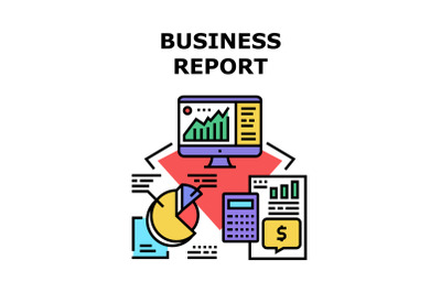 Business Report Vector Concept Color Illustration