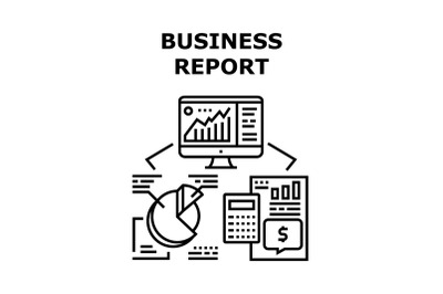 Business Report Vector Concept Black Illustration