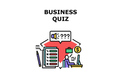 Business Quiz Vector Concept Color Illustration