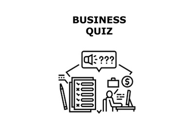 Business Quiz Vector Concept Black Illustration