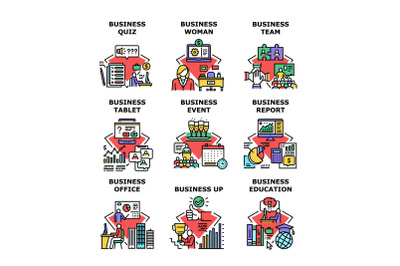 Business Education Set Icons Vector Illustrations