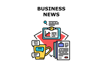 Business News Vector Concept Color Illustration