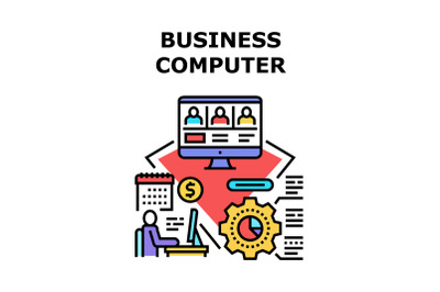 Business Computer Device Vector Concept Color