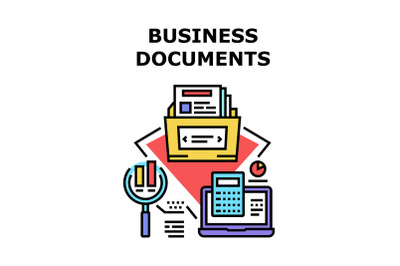 Business Documents Archive Vector Concept Color