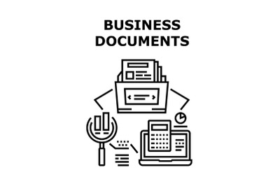 Business Documents Archive Vector Concept Color