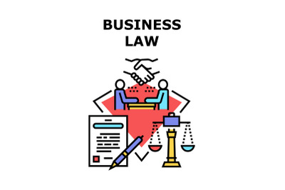 Business Law Vector Concept Color Illustration