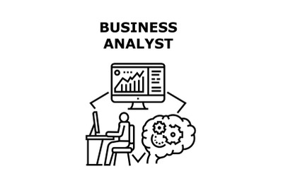 Business Analyst Vector Concept Black Illustration