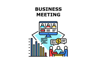 Business Meeting Vector Concept Color Illustration