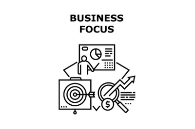 Business Focus Vector Concept Black Illustration