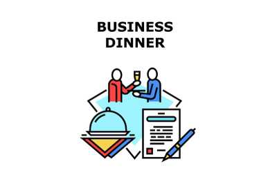 Business Dinner Vector Concept Color Illustration