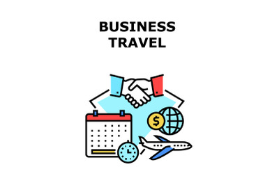 Business Travel Vector Concept Color Illustration