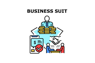 Business Suit Vector Concept Color Illustration