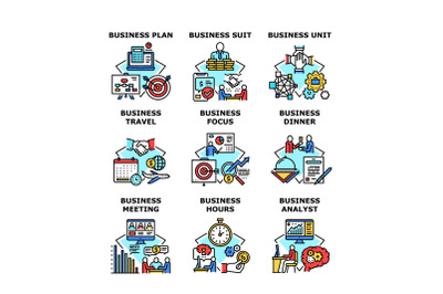 Business Planning Set Icons Vector Illustrations