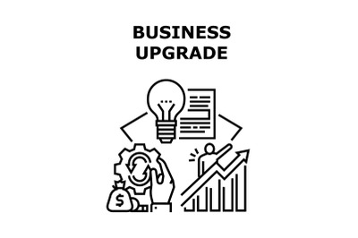 Business Upgrade Vector Concept Black Illustration