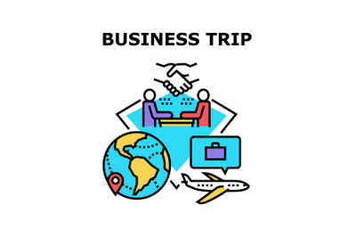 Business Trip Vector Concept Color Illustration