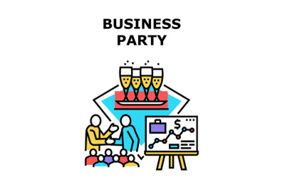 Business Party Vector Concept Color Illustration