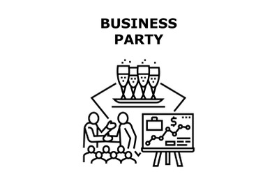 Business Party Vector Concept Black Illustration