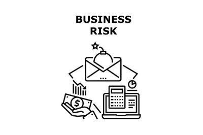 Business Risk Vector Concept Black Illustration