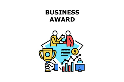 Business Award Vector Concept Color Illustration