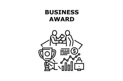 Business Award Vector Concept Black Illustration