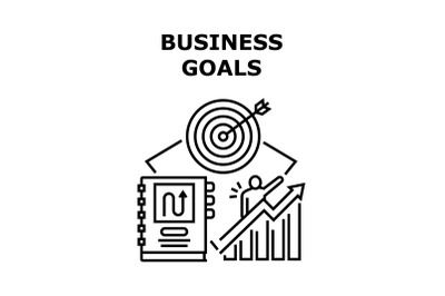 Business Goals Vector Concept Black Illustration