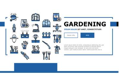 Gardening Equipment Landing Header Vector