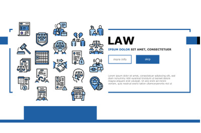 Law Justice Dictionary Landing Header Vector