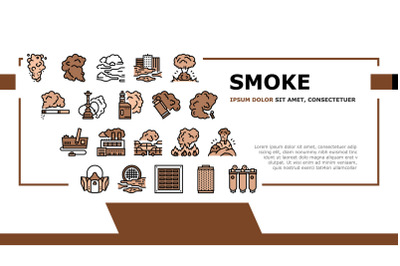 Smoke And Fog Steam Landing Header Vector