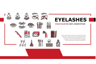 Eyelashes Extension Landing Header Vector