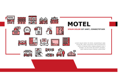 Motel Comfort Service Landing Header Vector