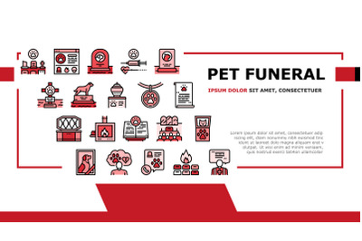 Pet Funeral Cemetery Landing Header Vector