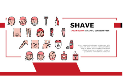 Shave Treat Accessory Landing Header Vector