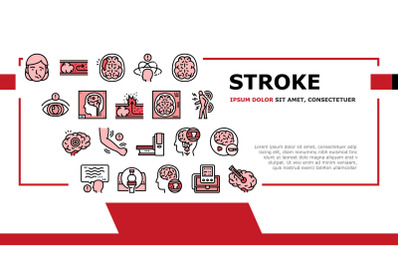 Stroke Health Problem Landing Header Vector