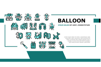 Balloon Decoration Landing Header Vector