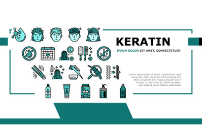 Keratin Hair Procedure Landing Header Vector