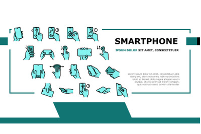 Smartphone Gesture Landing Header Vector