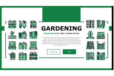 Urban Gardening Eco Landing Header Vector