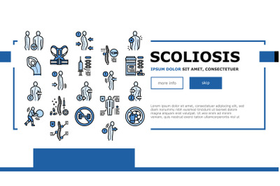 Scoliosis Disease Landing Header Vector