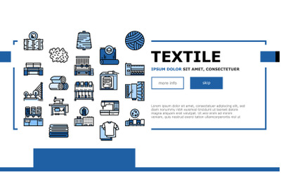 Textile Production Landing Header Vector